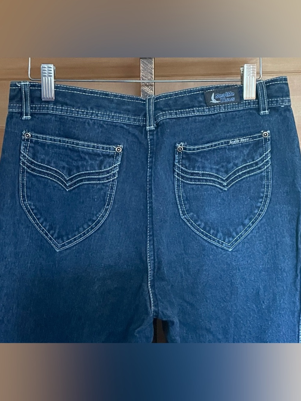 Vintage Seattle Blues Relaxed Fit Women’s Denim Jeans in Deep Indigo 33/37